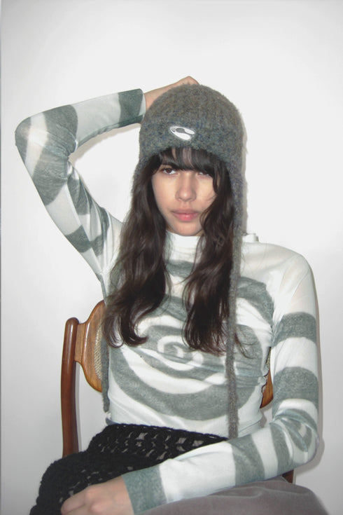 SECOND SKIN TOPS "Spiral Gecko" -GRAY-